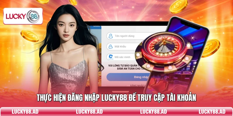 Thực hiện đăng nhập Lucky88 để truy cập tài khoản